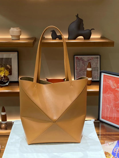 Folding Leather Handbag