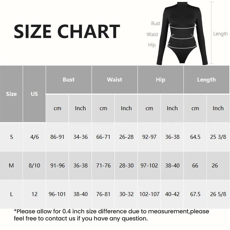 Shapewear Zip Front Long Sleeve Bodysuit
