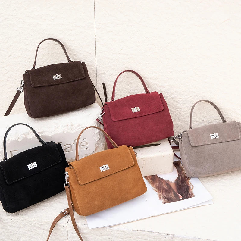 Suede Leather Crossbody Bag