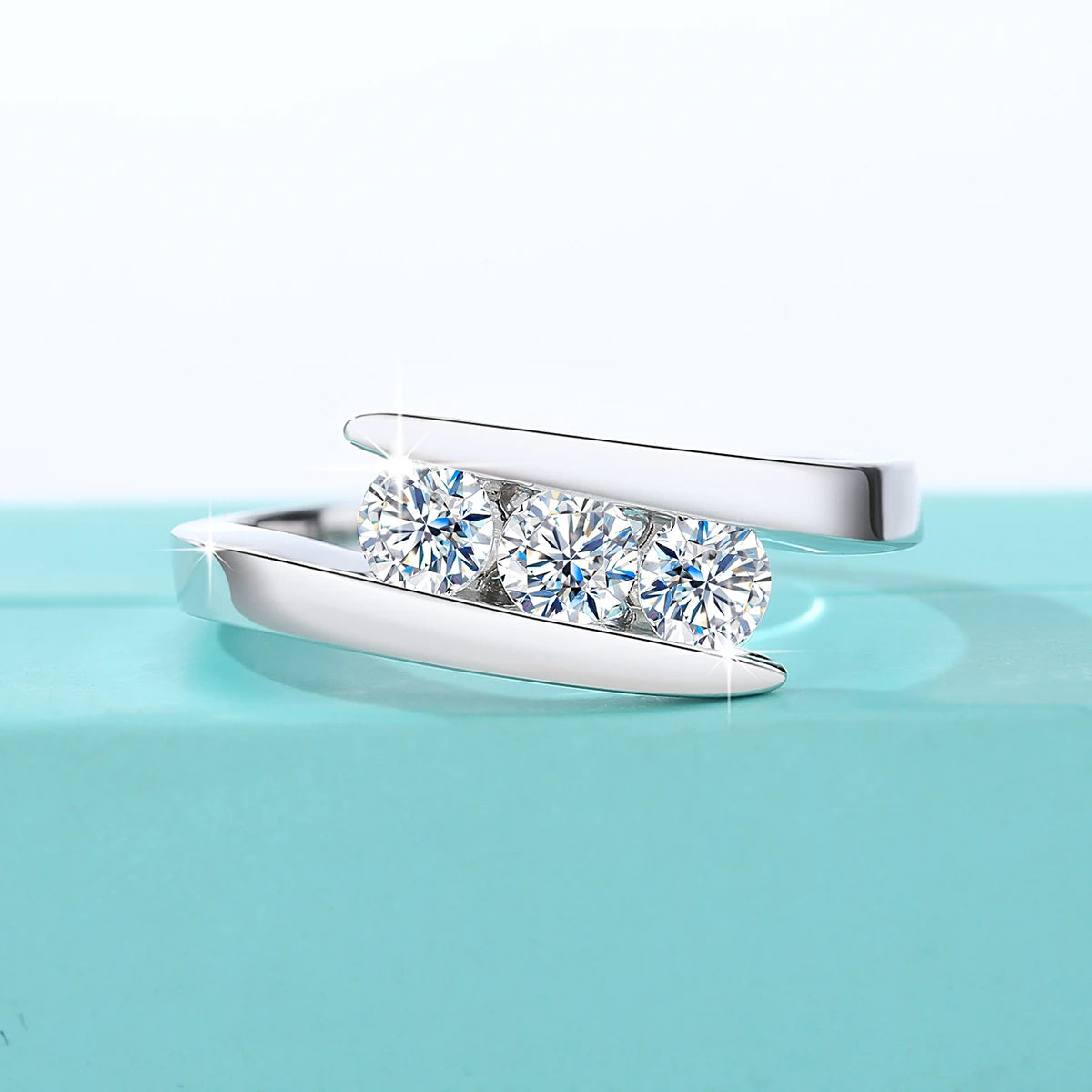 3 Stone Moissanite Ring