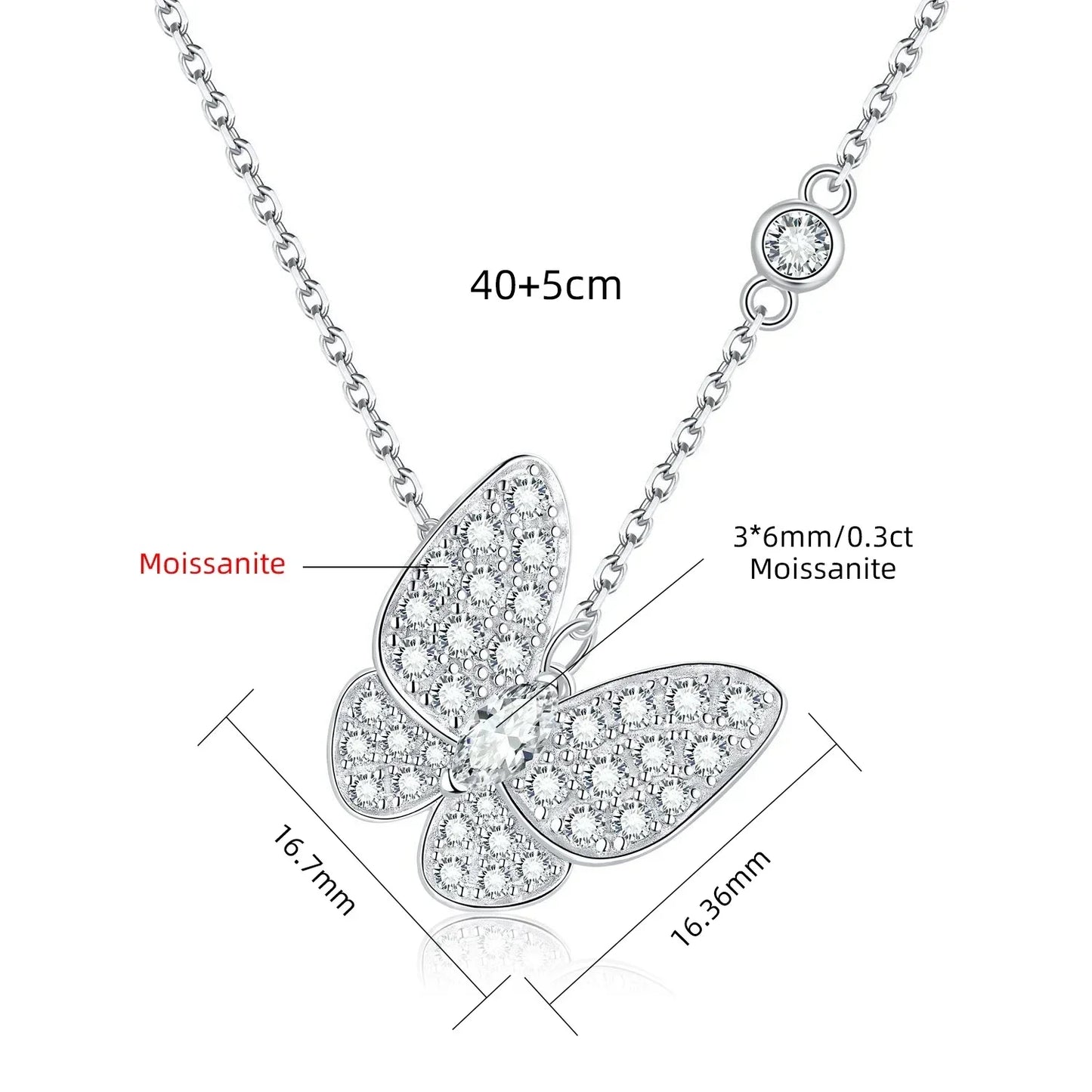 Butterfly Moissanite Necklace