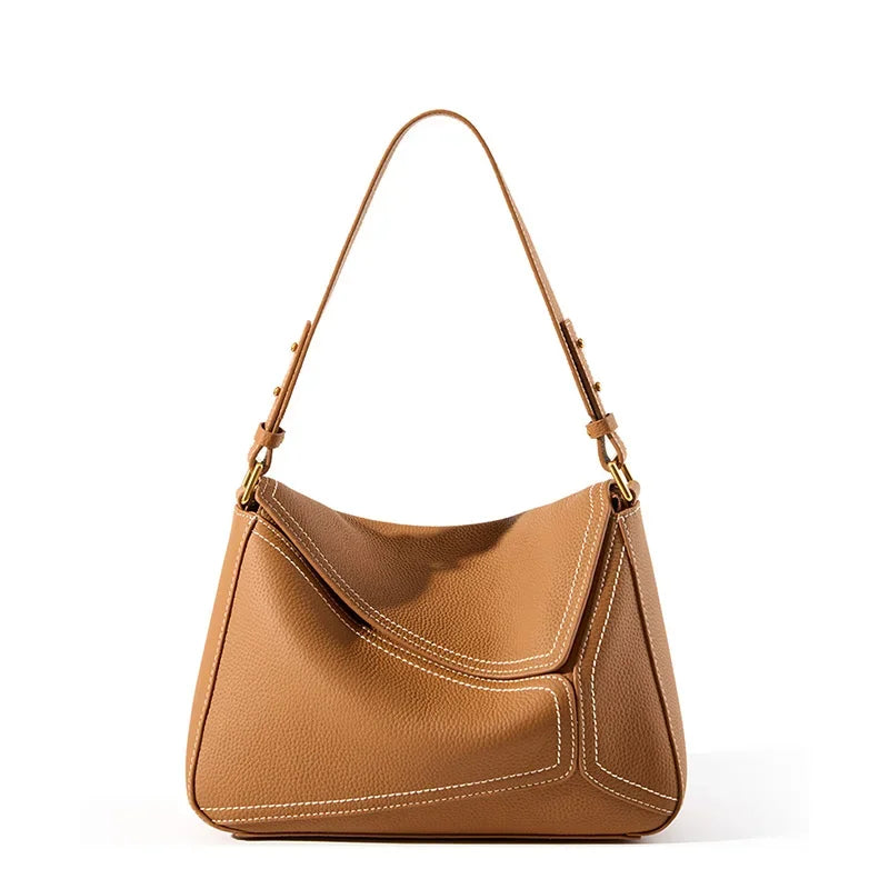 Cowhide Geometric Shoulder Bag