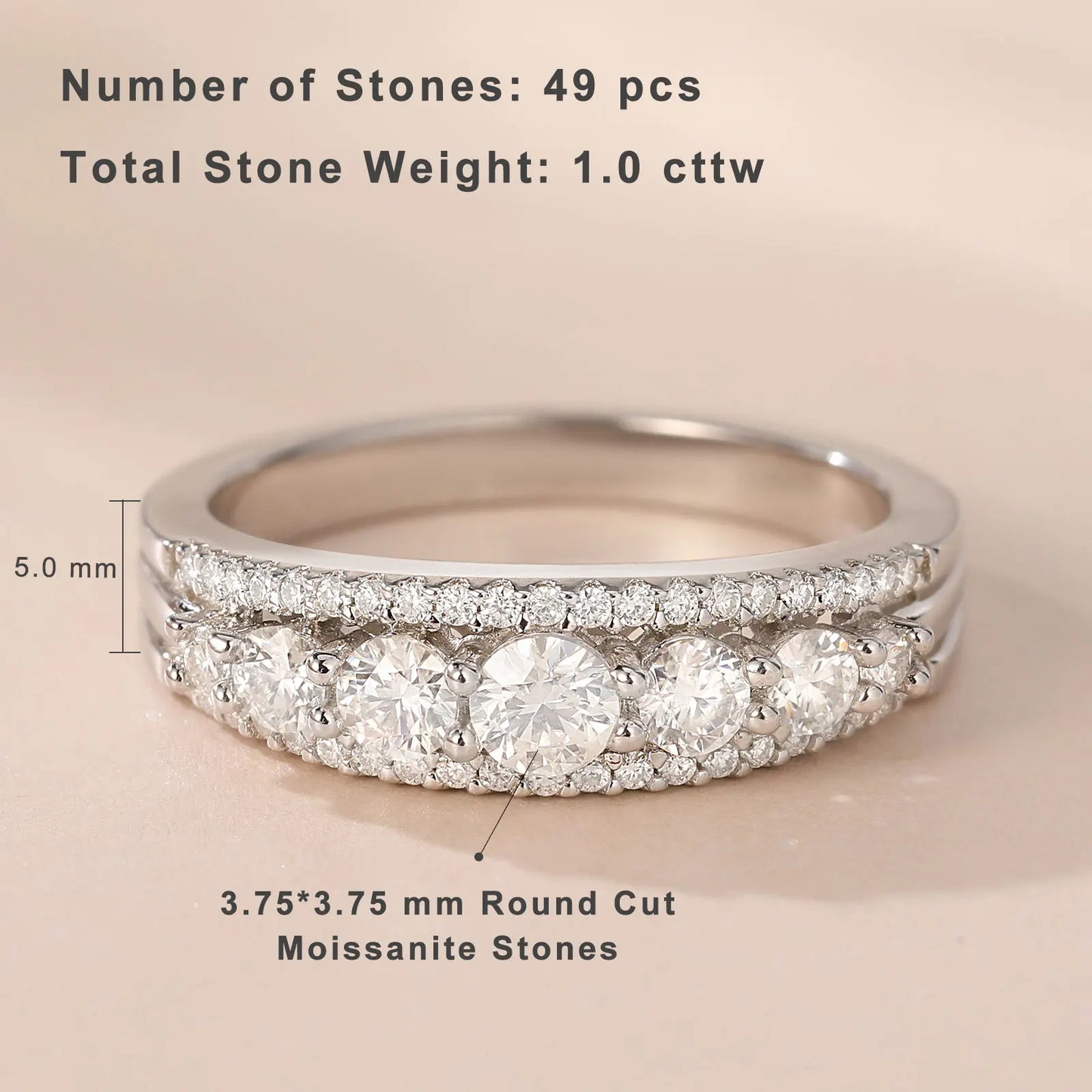 Moissanite Eternity Wedding Band