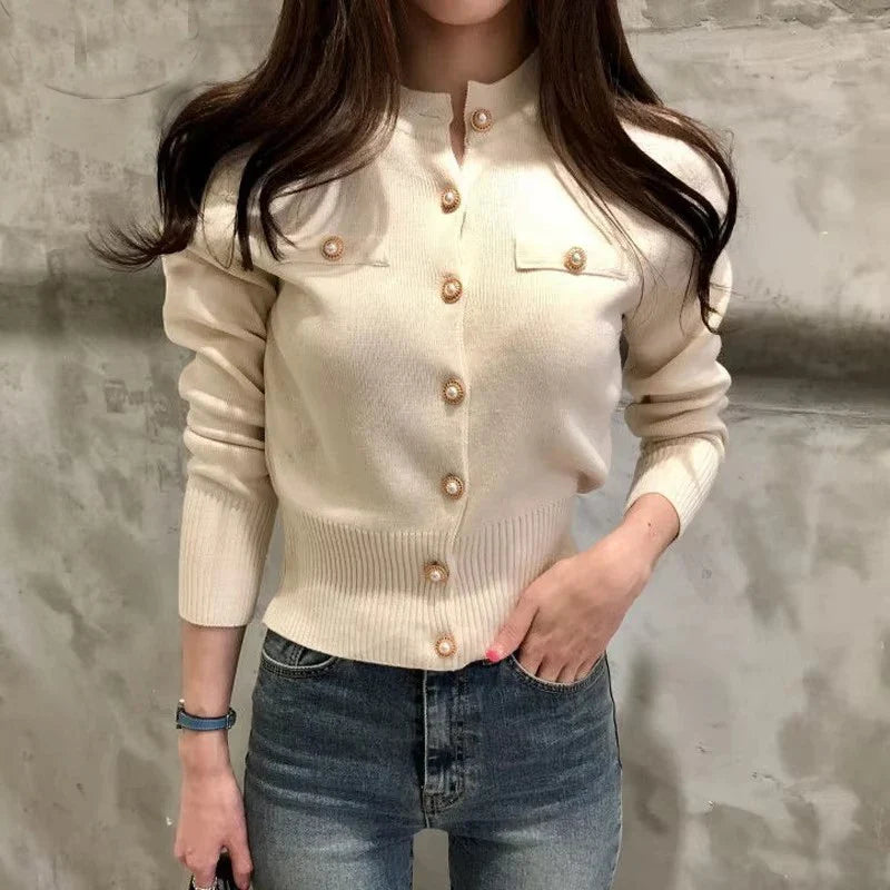 Knit Button Cardigan Top