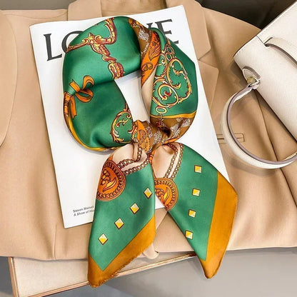 Luxury Print Silk Square Scarf