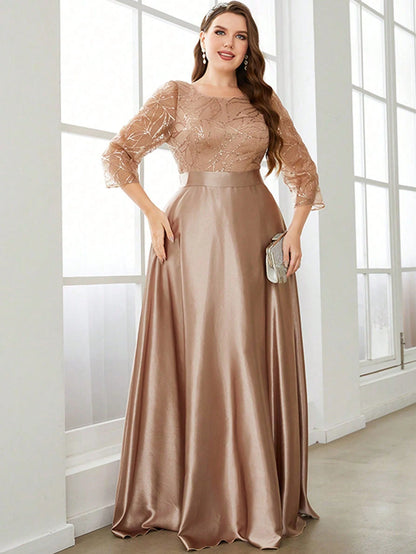 MGIACY Sequin Patchwork Satin Ball Gown
