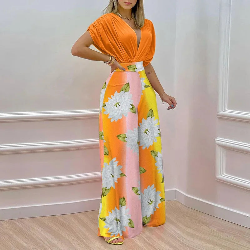 V-Neck Two-Piece Set