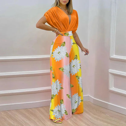 V-Neck Two-Piece Set