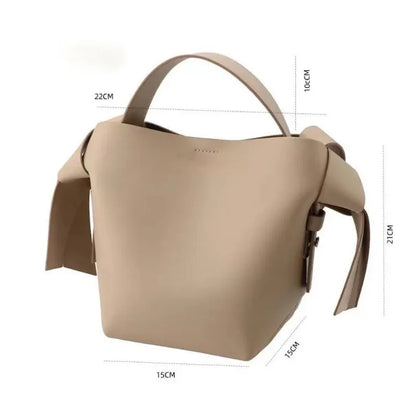 Bow-Accent Leather Tote