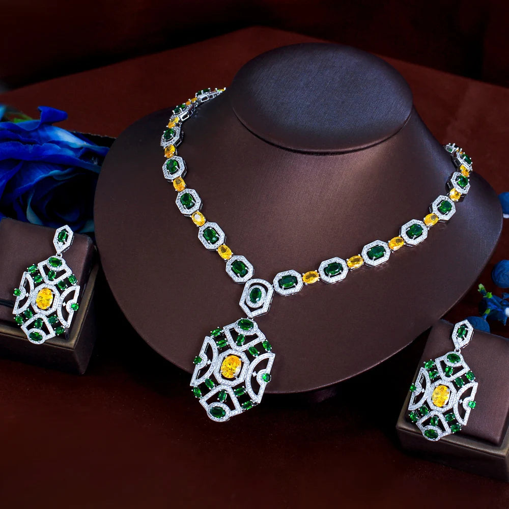 Multicolor Zirconia Bridal Jewelry Set