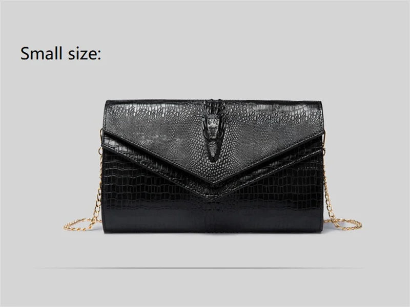 Women Alligator Pattern Leather Clutch Bag