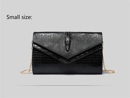 Women Alligator Pattern Leather Clutch Bag