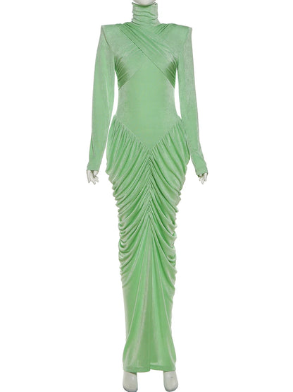 Backless Ruched Maxi Dress