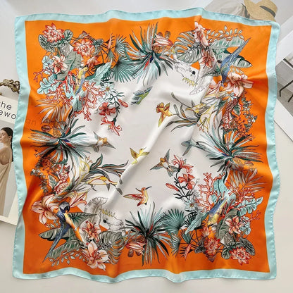 Luxury Print Silk Square Scarf