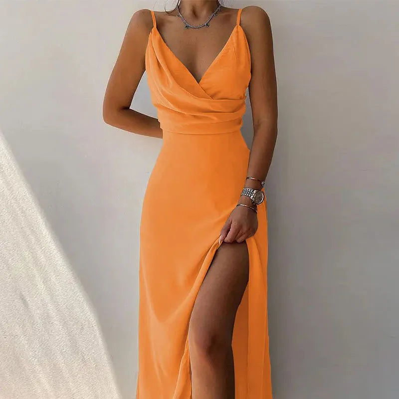 Gradient V-Neck Maxi Dress