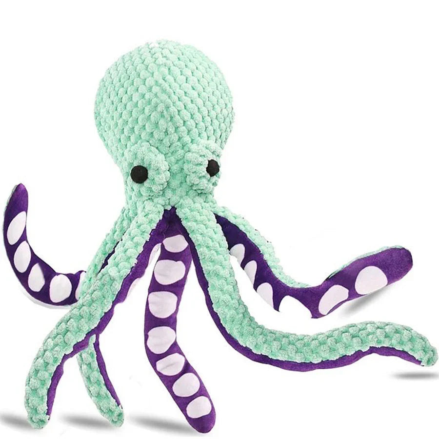 Plush octopus dog toy