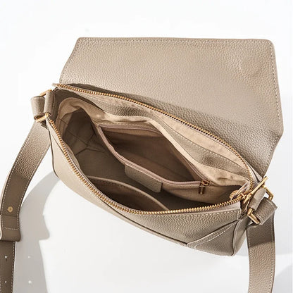 Cowhide Geometric Shoulder Bag