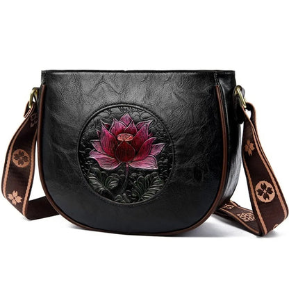 Floral PU Leather Shoulder Bag