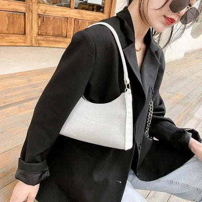 Retro Alligator Shoulder Bag