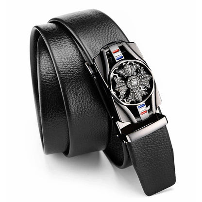Genuine leather automatic belt