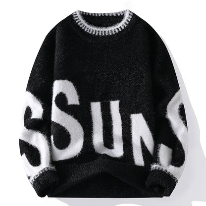 Retro Letter Knit Sweater