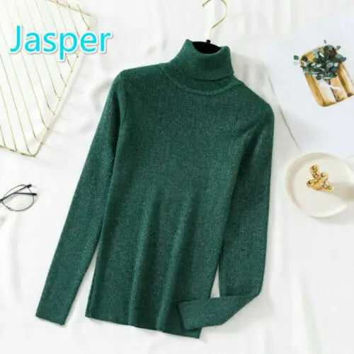 Slim Turtleneck Knit Pullover