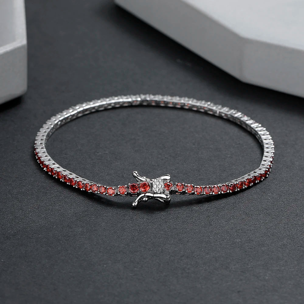 YLMyself Red Garnet Tennis Bracelet