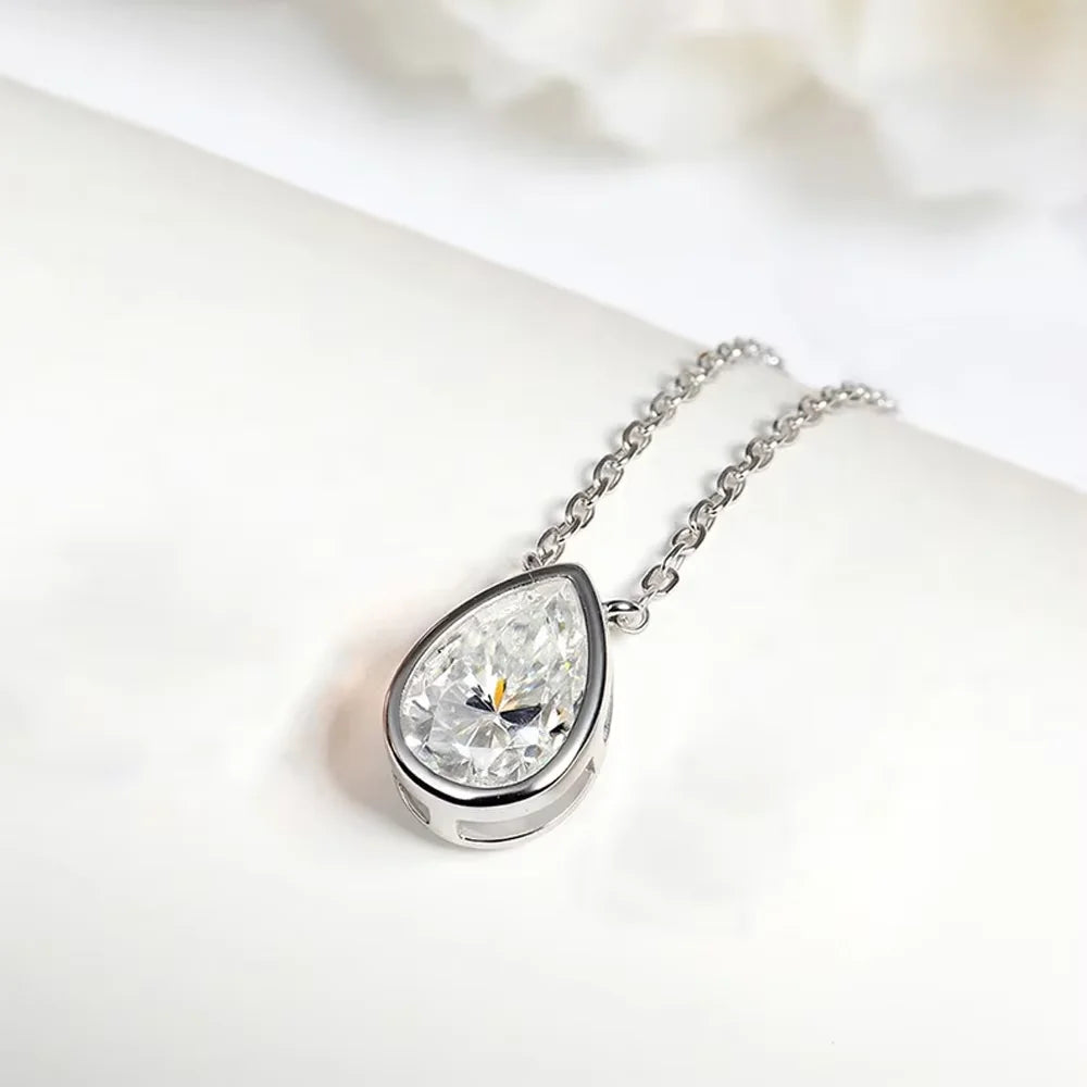 Pear Moissanite Necklace