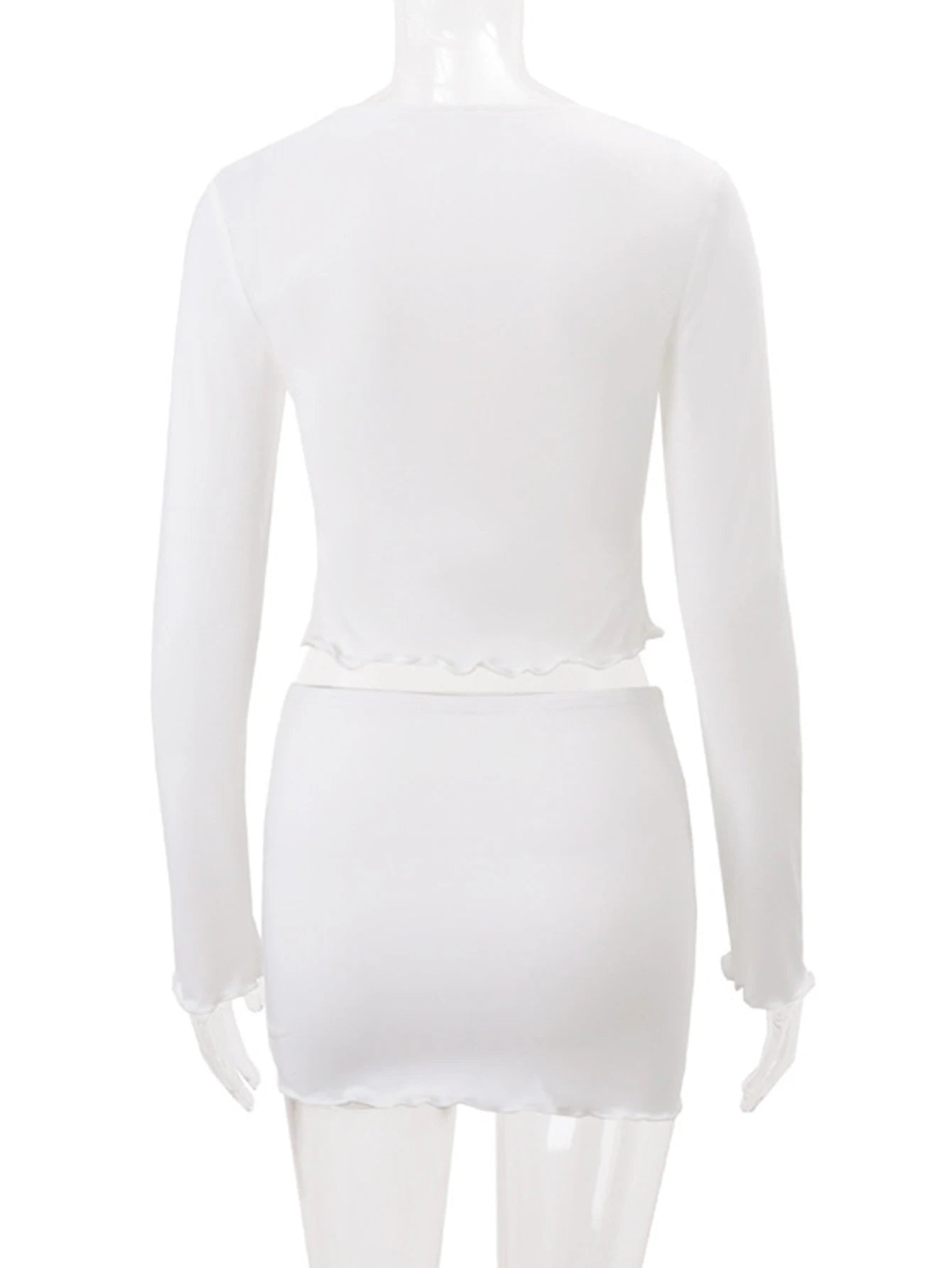 White Ruffle Mini Dress – Sexy Bodycon