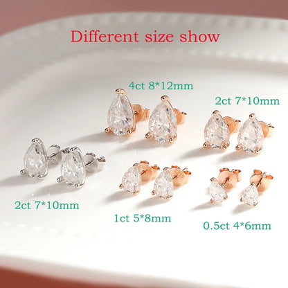 Pear Cut Moissanite Earrings