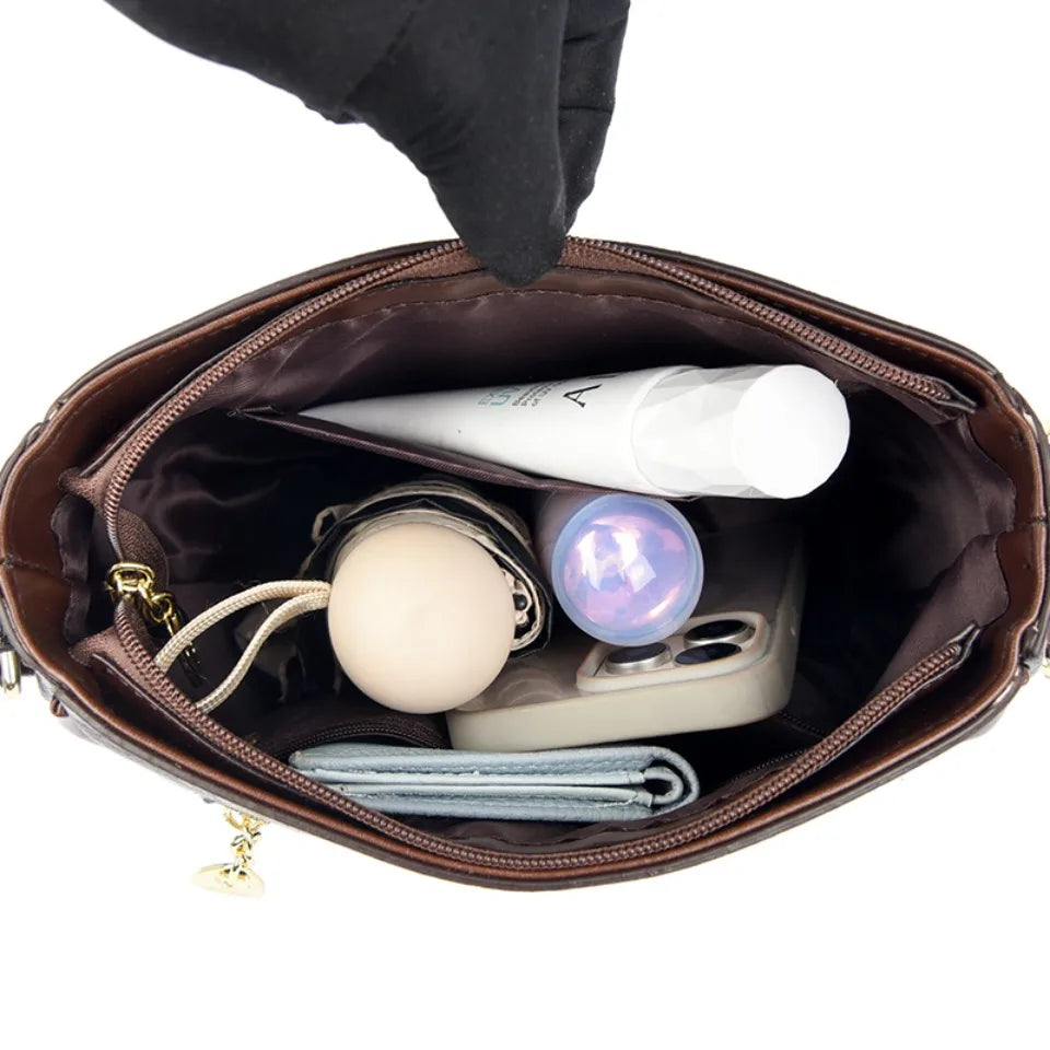 Floral PU Leather Shoulder Bag