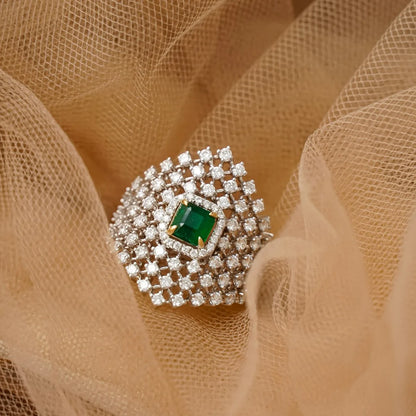 Emerald Geometry Ring