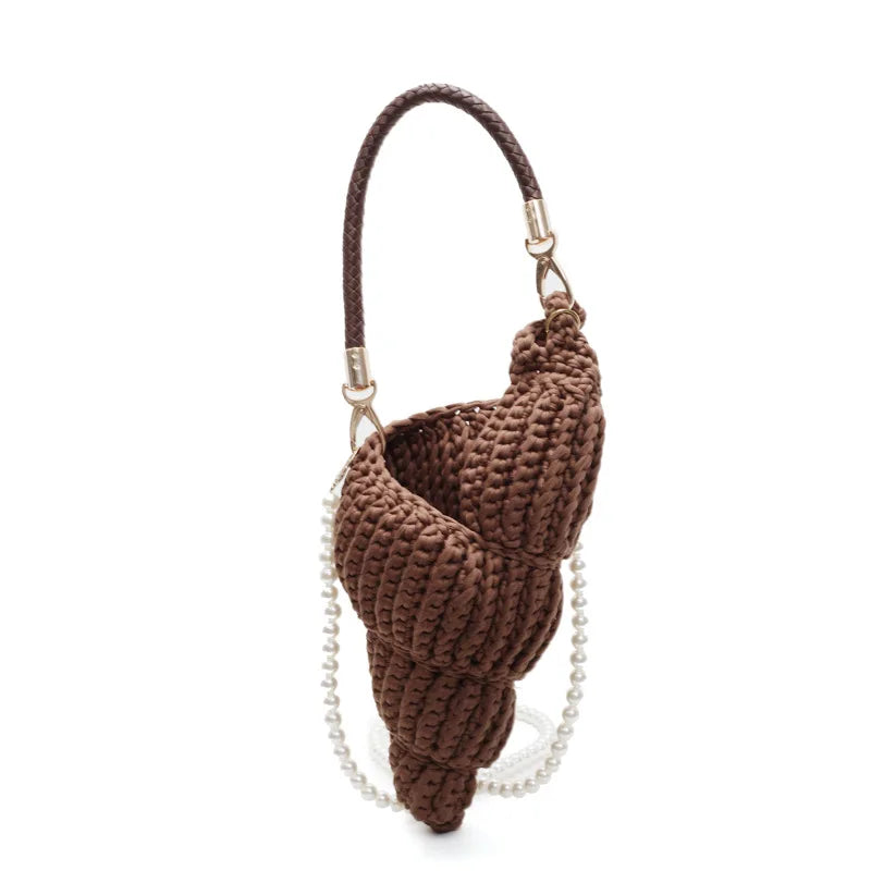 Hand-Woven Conch Pearl Chain Bag