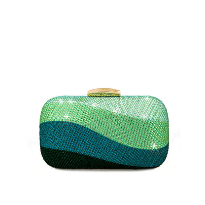 Rainbow Crystal Evening Clutch Bag