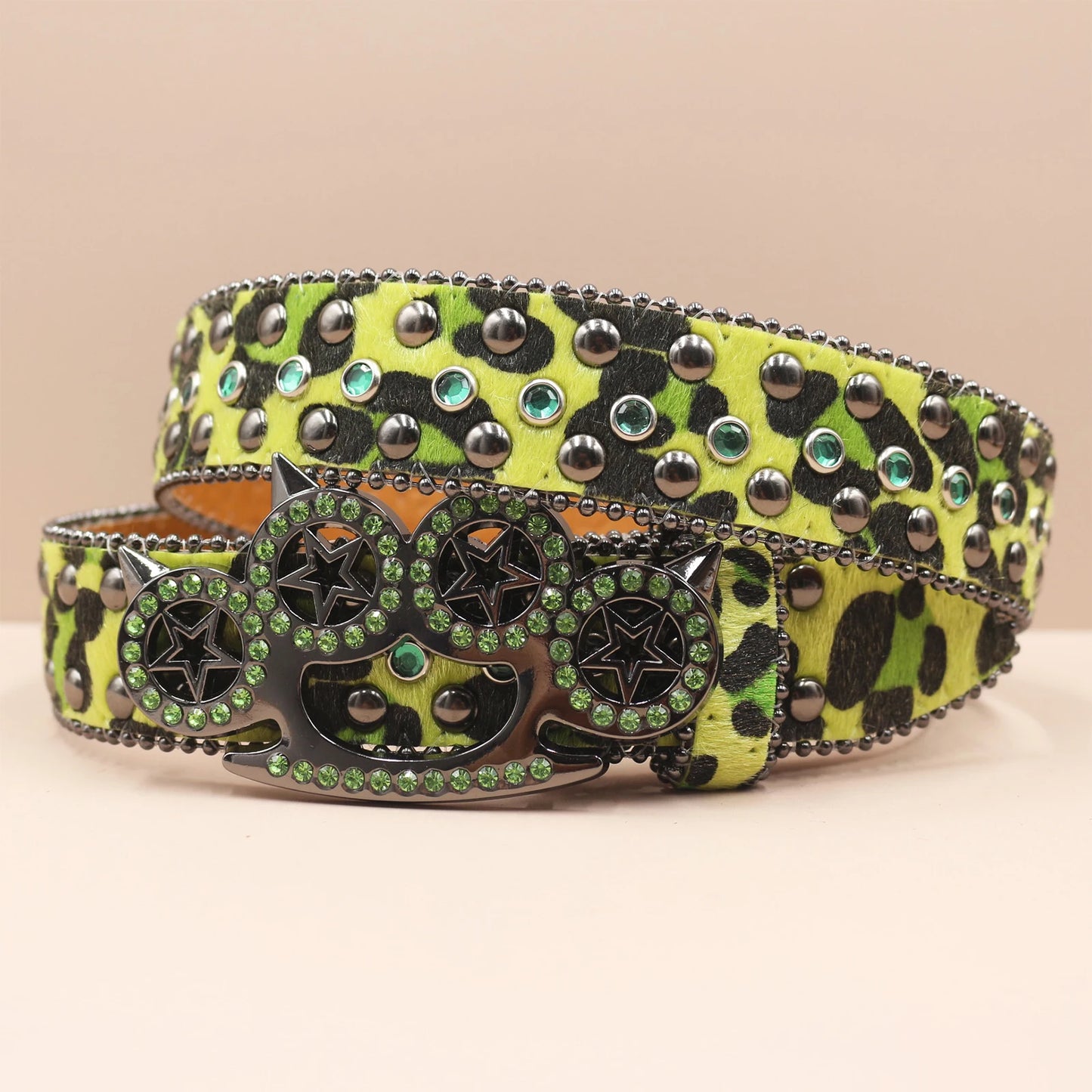 Rhinestone Leopard Belt