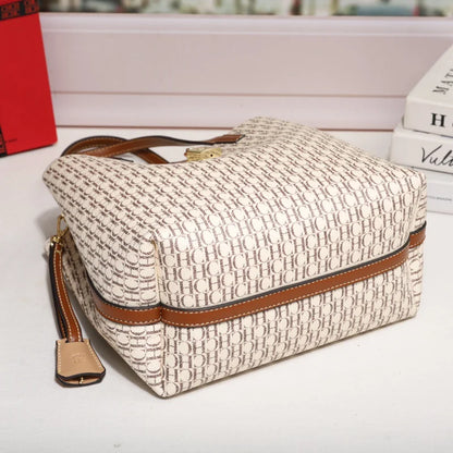 Letter Print Leather Crossbody Bag