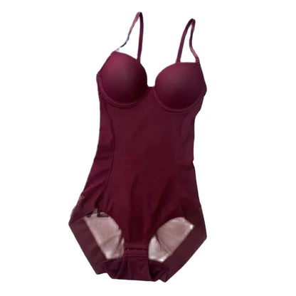 Underwire Wine Bodysuit Shapewear