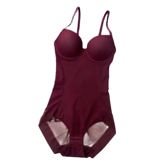 Underwire Wine Bodysuit Shapewear