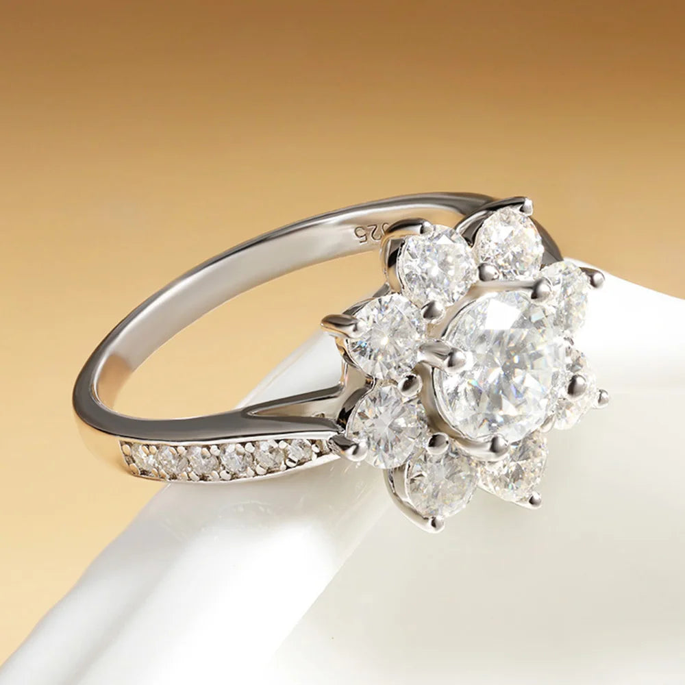 Sunflower Moissanite Wedding Ring