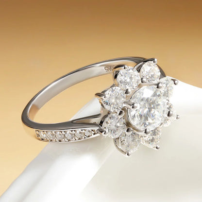Sunflower Moissanite Wedding Ring