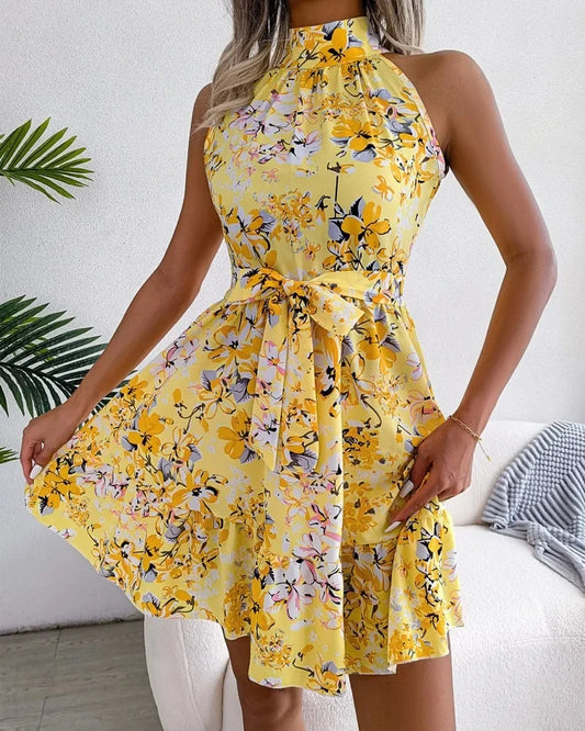 Floral Halter Summer Dress