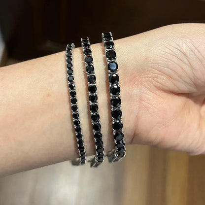 EUREKA Black Moissanite Tennis Bracelet