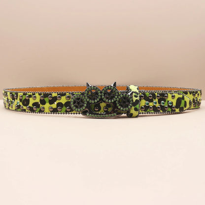 Rhinestone Leopard Belt
