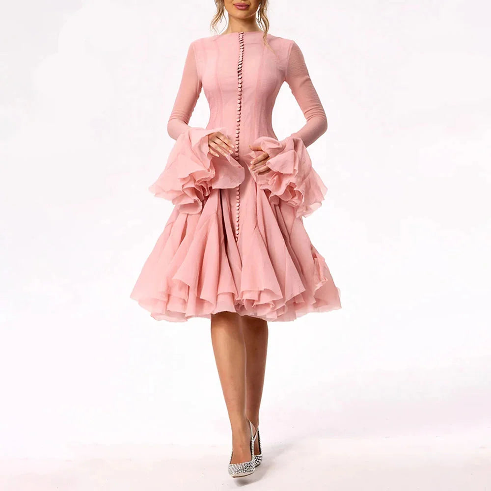 Sweet Ruffles Knee-Length Dress