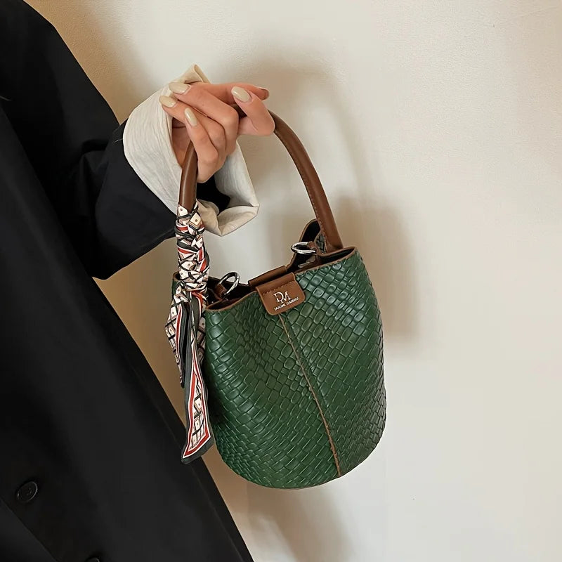 Woven Bucket Shoulder Bag