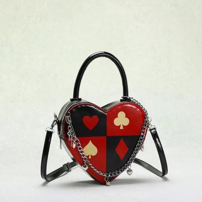 Creative Love Poker Heart-Shaped Shoulder Bag