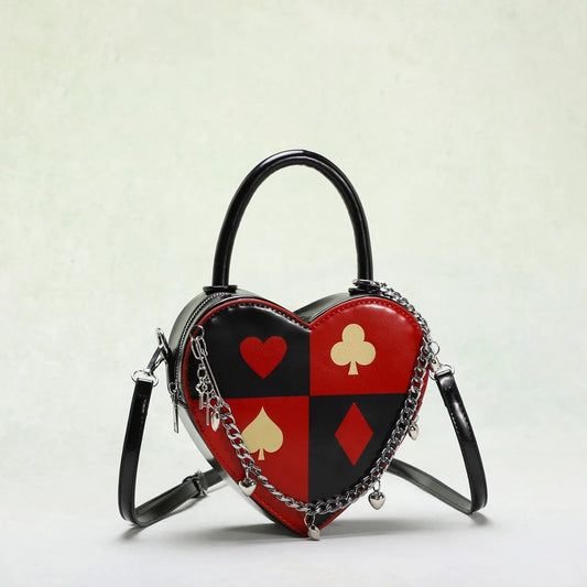 Creative Love Poker Heart-Shaped Shoulder Bag