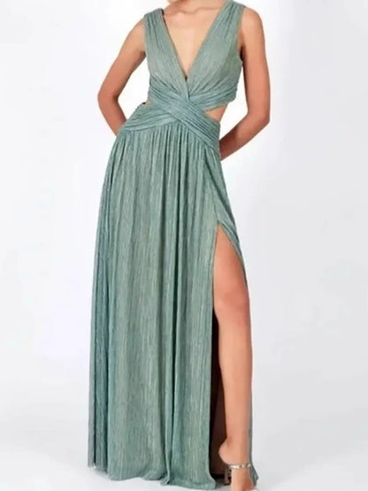 Strapless Backless Maxi Party Dress