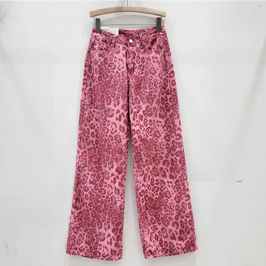 Women’s Pink Leopard Jeans