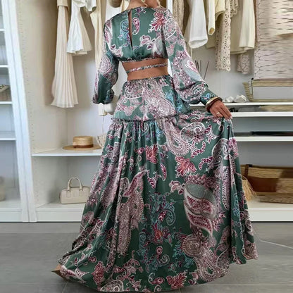Bohemian V-Neck Pleated Holiday Dress